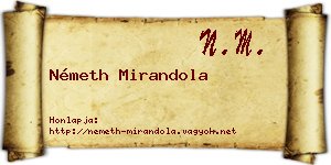 Németh Mirandola névjegykártya